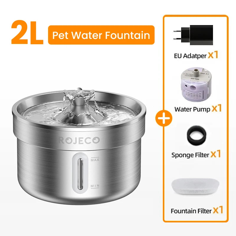 Smart Automatic Pet Water Fountain – Stainless Steel Drinking Dispenser for Cats & Dogs 💧🐾