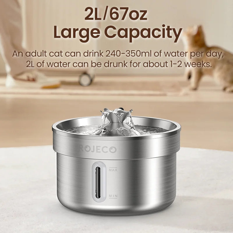 Smart Automatic Pet Water Fountain – Stainless Steel Drinking Dispenser for Cats & Dogs 💧🐾