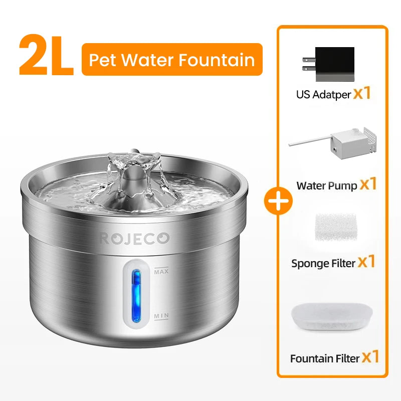 Smart Automatic Pet Water Fountain – Stainless Steel Drinking Dispenser for Cats & Dogs 💧🐾