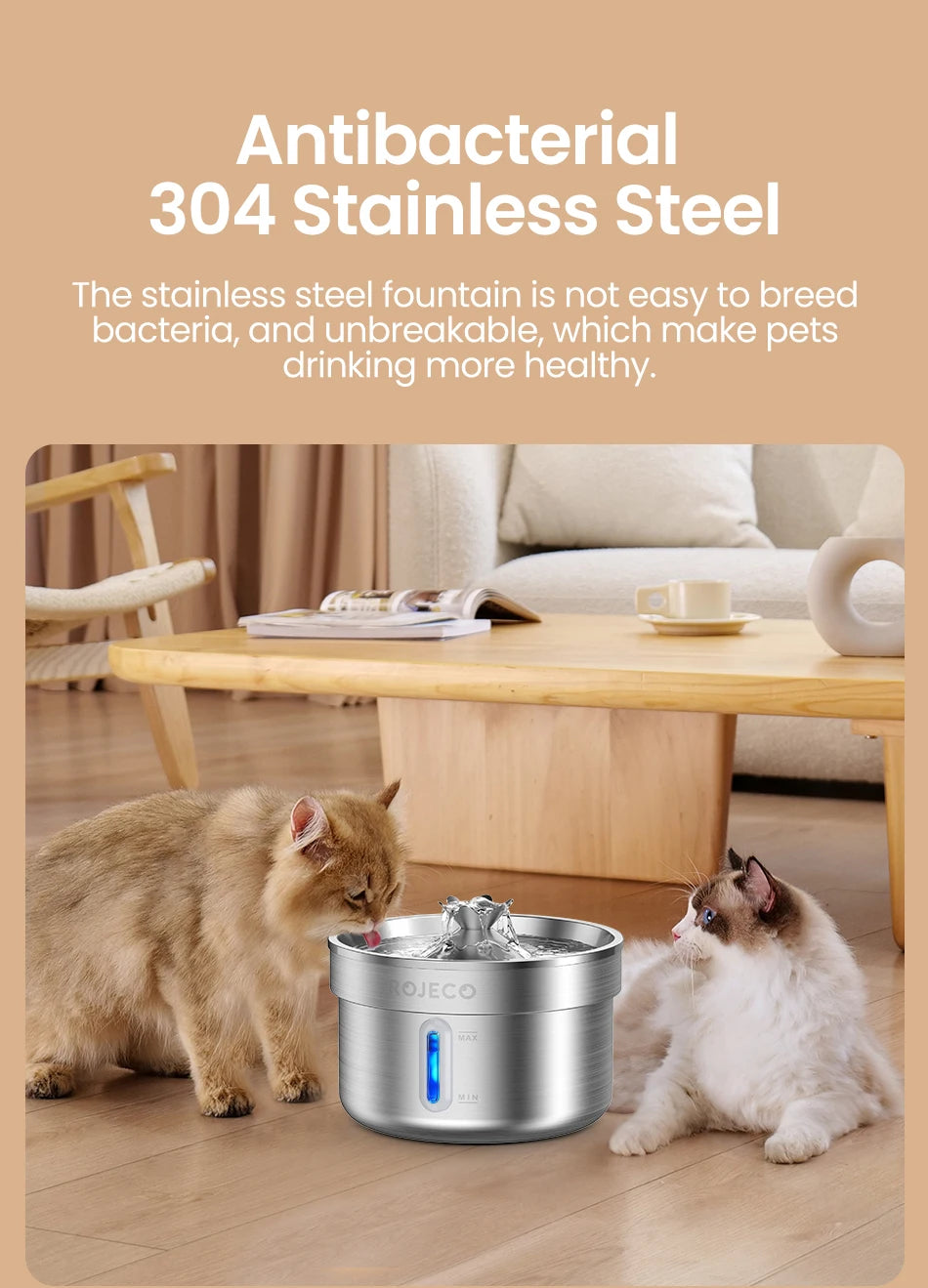 Smart Automatic Pet Water Fountain – Stainless Steel Drinking Dispenser for Cats & Dogs 💧🐾