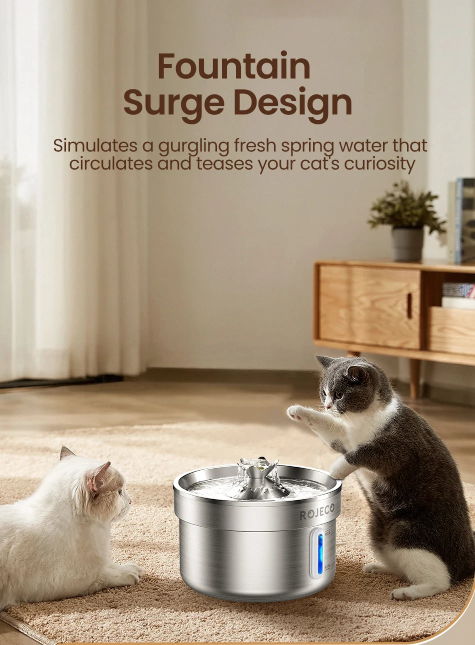 Smart Automatic Pet Water Fountain – Stainless Steel Drinking Dispenser for Cats & Dogs 💧🐾