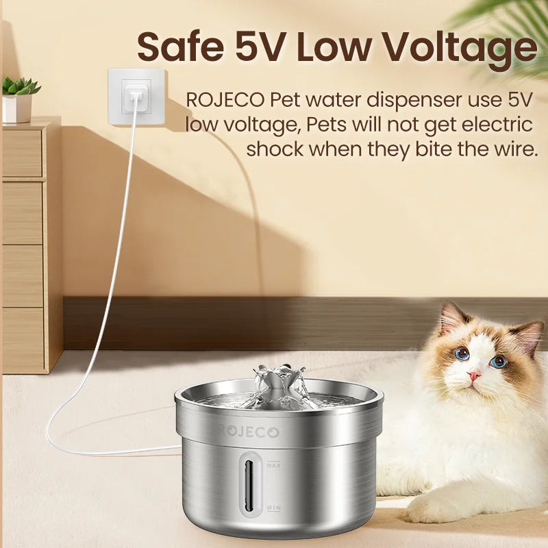 Smart Automatic Pet Water Fountain – Stainless Steel Drinking Dispenser for Cats & Dogs 💧🐾
