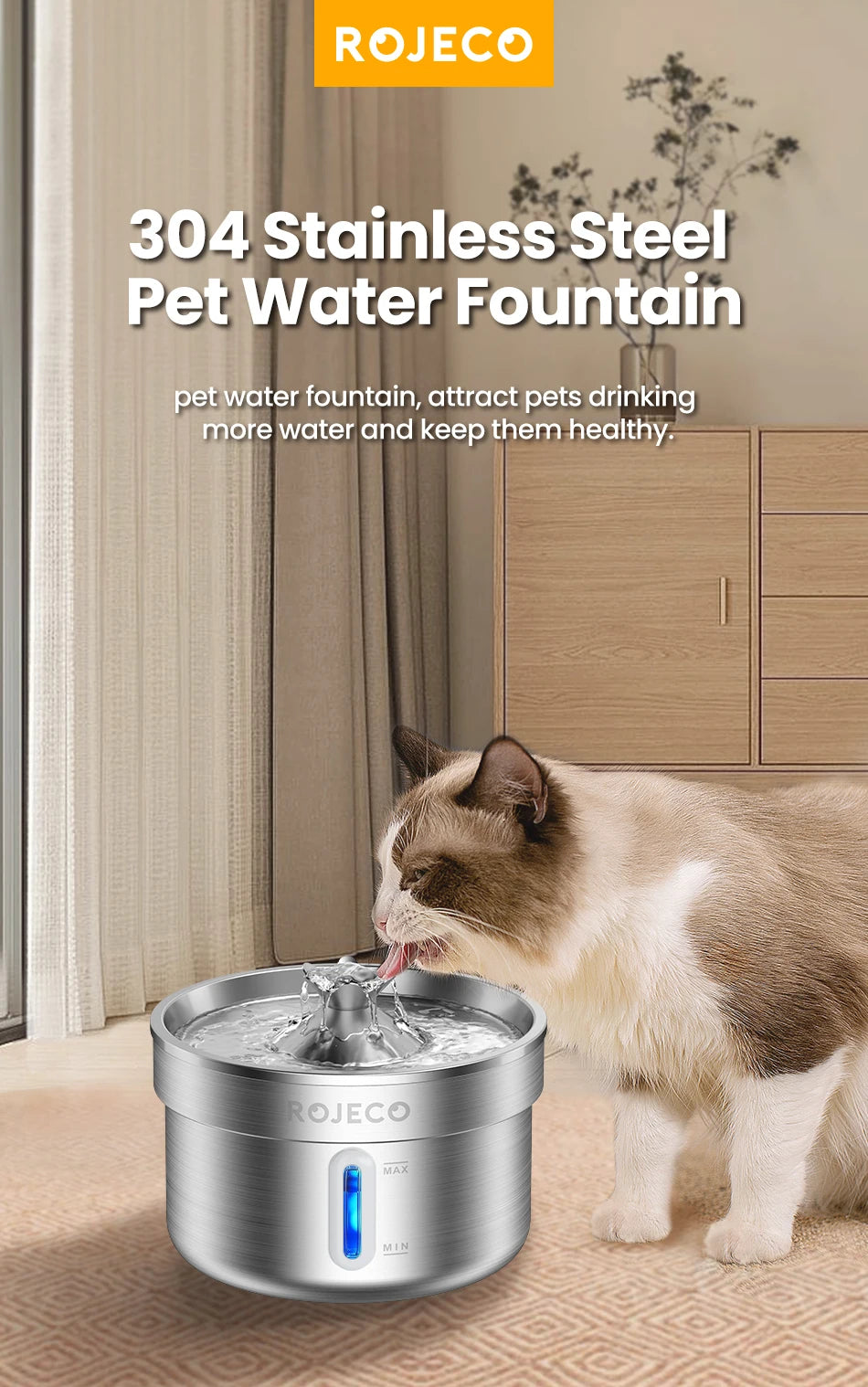 Smart Automatic Pet Water Fountain – Stainless Steel Drinking Dispenser for Cats & Dogs 💧🐾