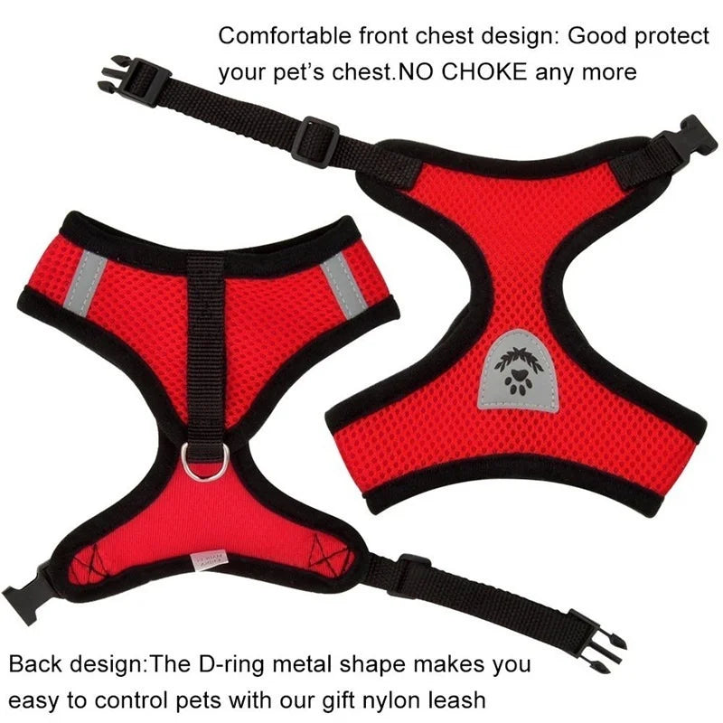 Adjustable No-Pull Reflective Harness with Leash for Dogs and Cats 🐶🐱