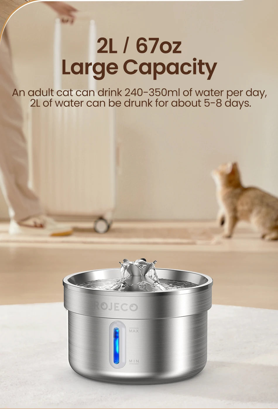 Smart Automatic Pet Water Fountain – Stainless Steel Drinking Dispenser for Cats & Dogs 💧🐾
